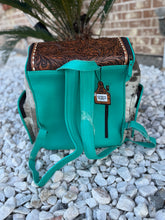 Load image into Gallery viewer, Tooled Cowhide backpack/diaper bag
