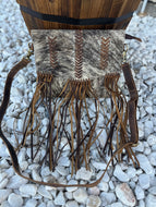 Cowhide fringe crossbody