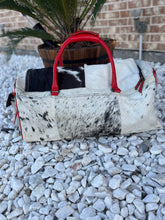 Load image into Gallery viewer, Cowhide tooled leather duffle bag
