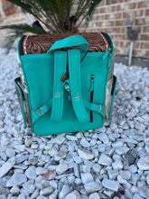 Load image into Gallery viewer, Tooled Cowhide backpack/diaper bag
