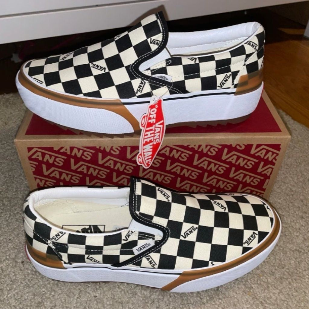 Platform checkered vans