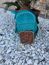 Load image into Gallery viewer, Tooled Cowhide backpack/diaper bag
