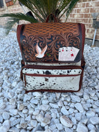 Tooled Cowhide backpack/diaper bag
