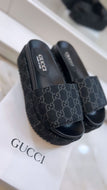 Black G U C C I  Slides