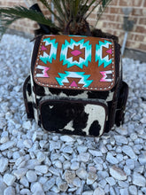 Load image into Gallery viewer, Tooled Cowhide backpack/diaper bag
