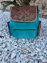 Load image into Gallery viewer, Tooled Cowhide backpack/diaper bag
