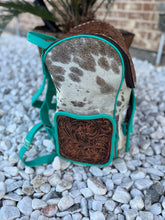 Load image into Gallery viewer, Tooled Cowhide backpack/diaper bag
