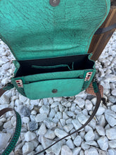 Load image into Gallery viewer, Turquoise Tooled leather crossbody
