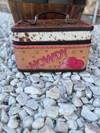 Cowhide leather tooled jewelry box