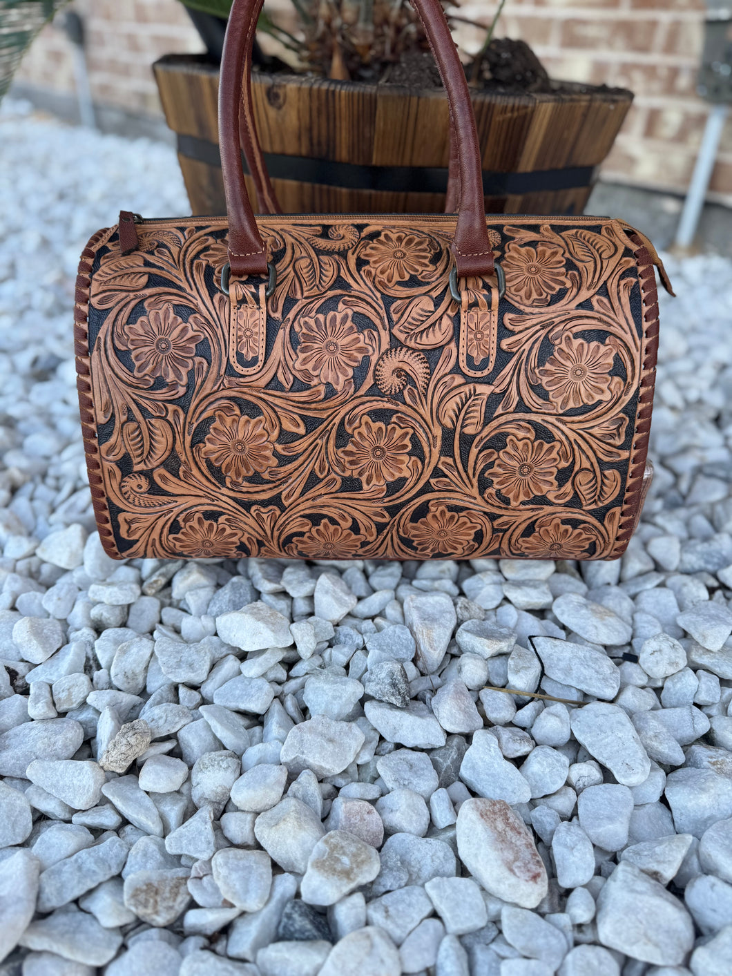 Tooled leather speedy