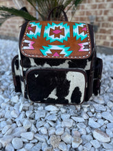 Load image into Gallery viewer, Tooled Cowhide backpack/diaper bag
