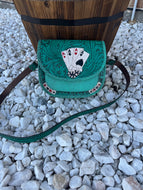 Turquoise Tooled leather crossbody
