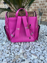 Load image into Gallery viewer, Tooled Cowhide backpack/diaper bag
