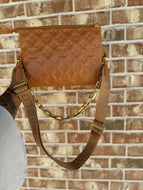 Camel L V crossbody
