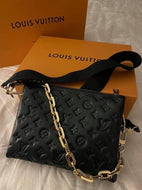 Black L V crossbody